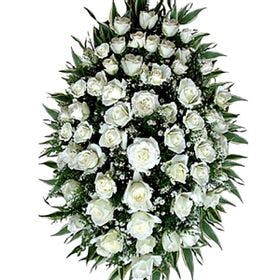 Coroa de Rosas Brancas 120x120cm 